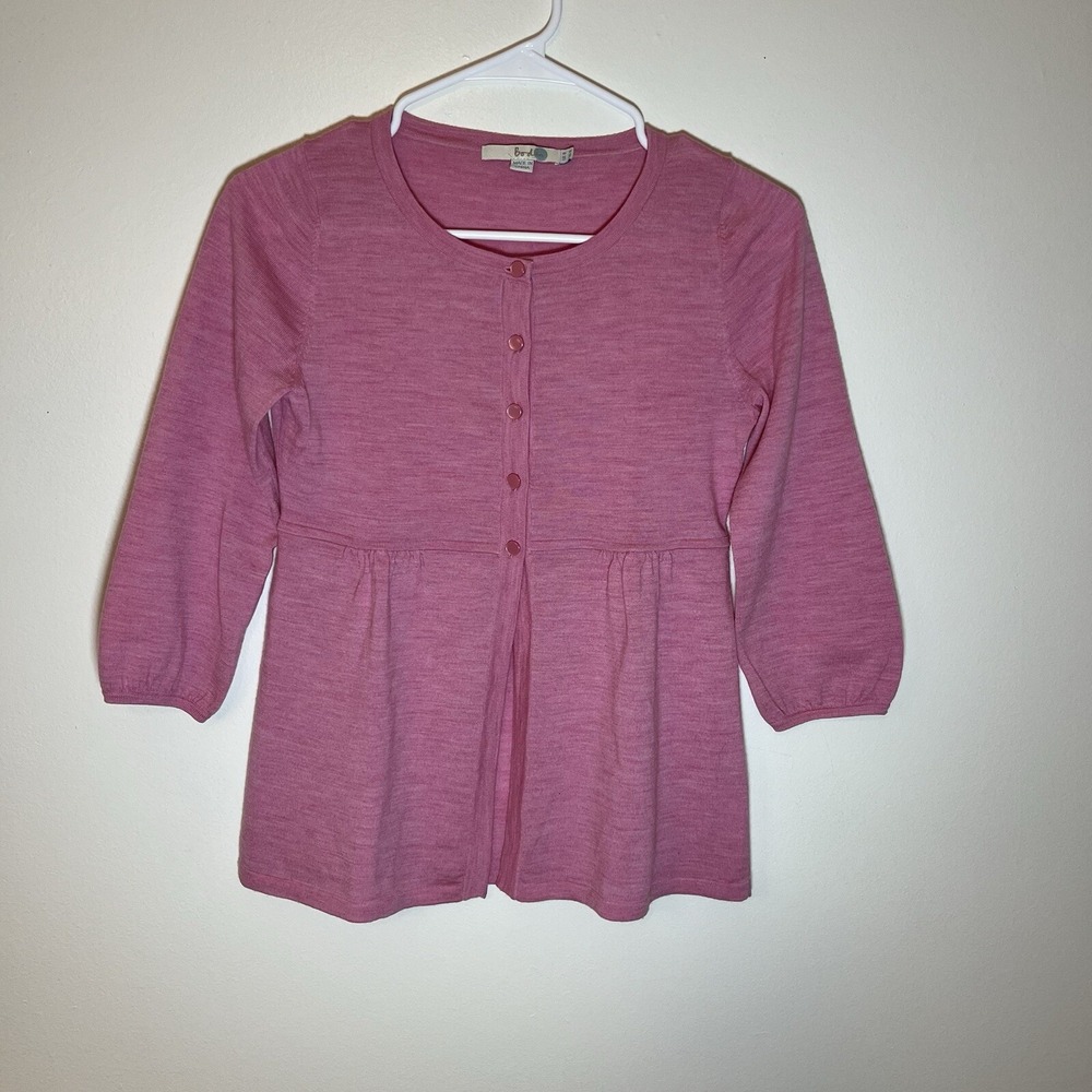 BODEN 100% WOOL LIGHTWEIGHT HALF BUTTON FRONT EMPIRE WAIST CARDIGAN SZ S 4 LAYER